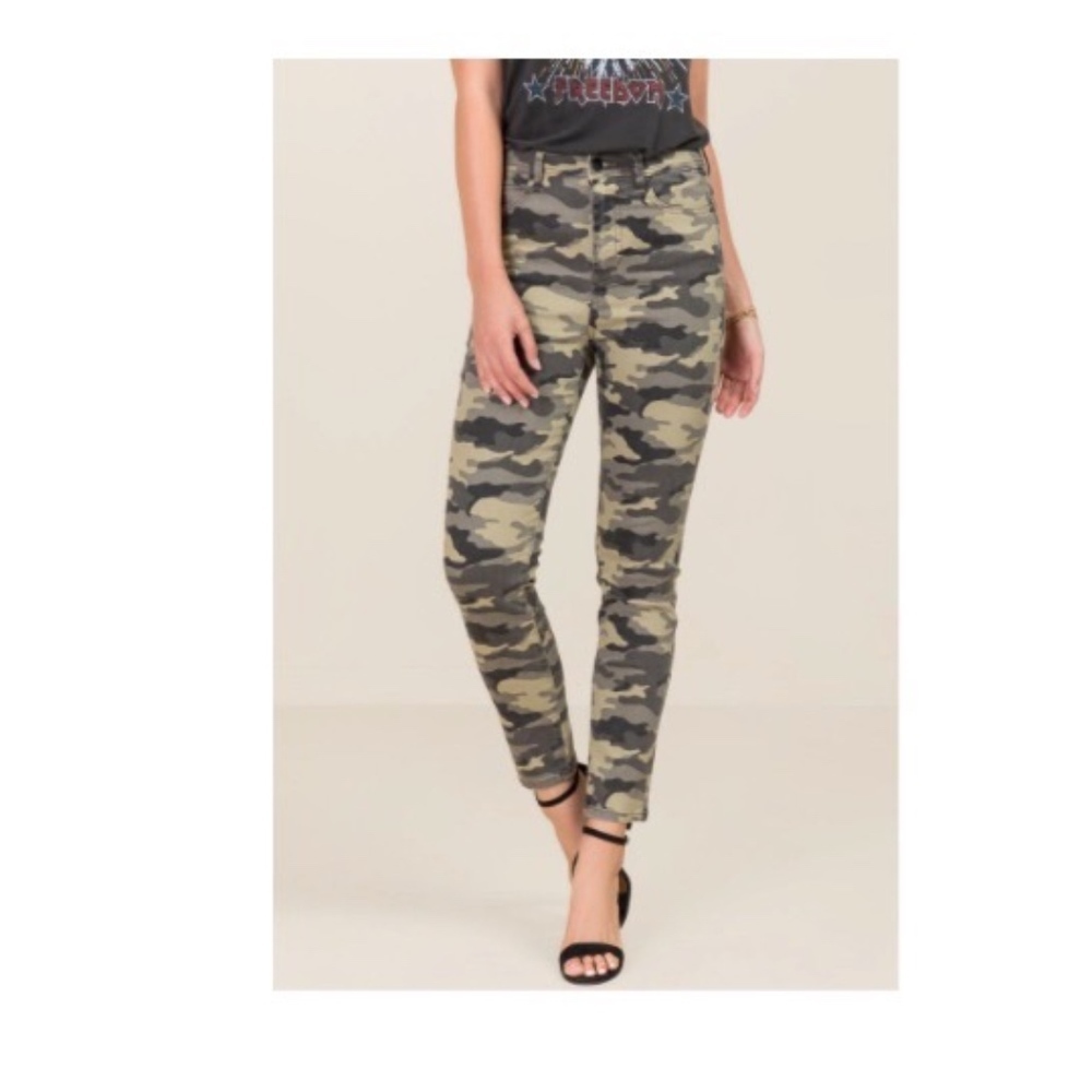 Harper Hi Rise Camo Stretch Ankle Jeans by Francesca